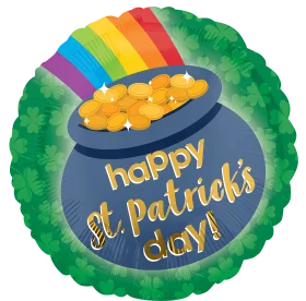 Festive St. Patrick's Day Celebration Pot of Gold Rainbow Clipart Design