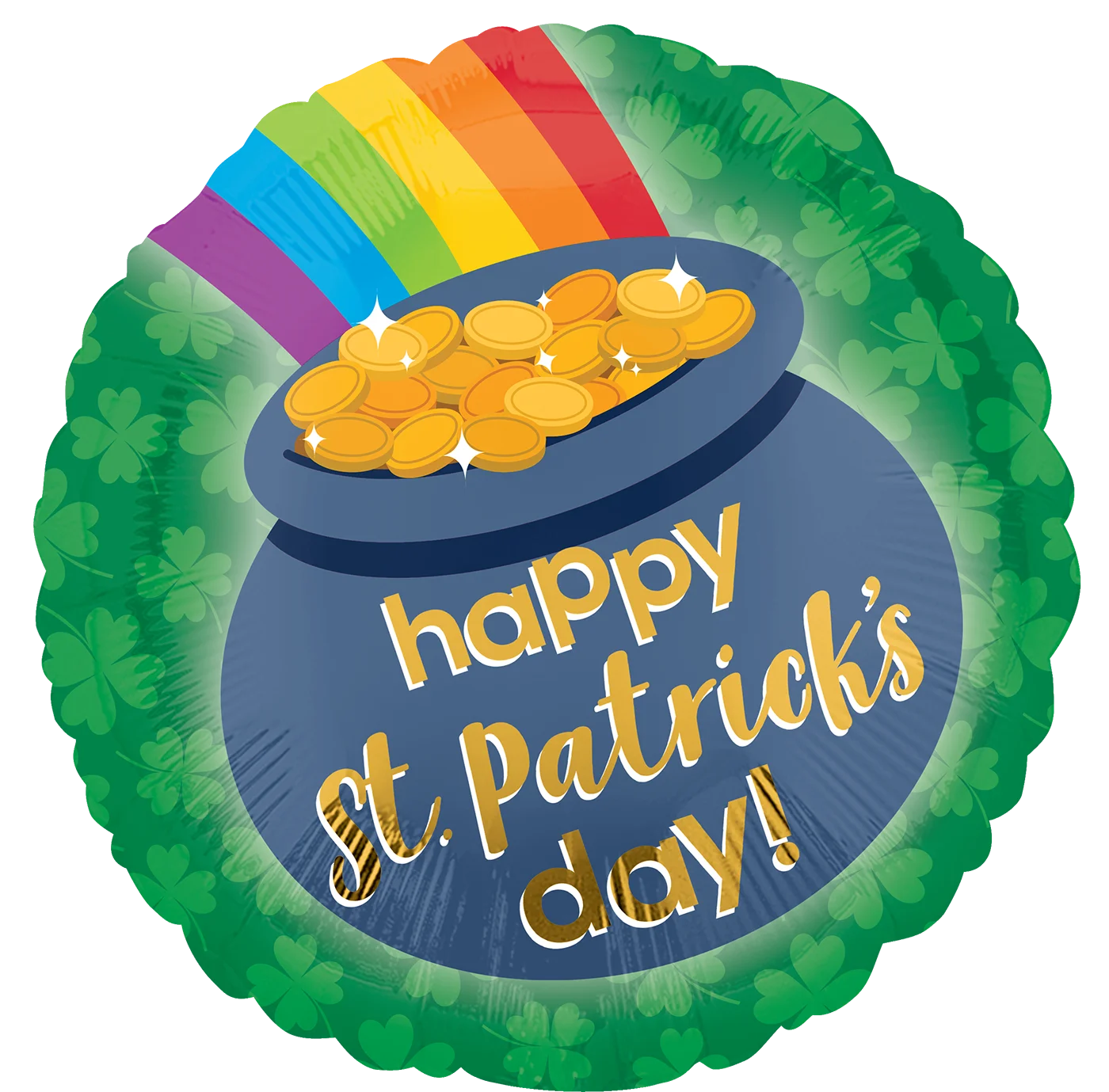Festive St. Patrick's Day Celebration Pot of Gold Rainbow Clipart Design