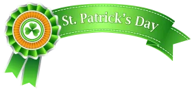 Festive St. Patrick's Day Celebration Rosette Ribbon Clipart Design