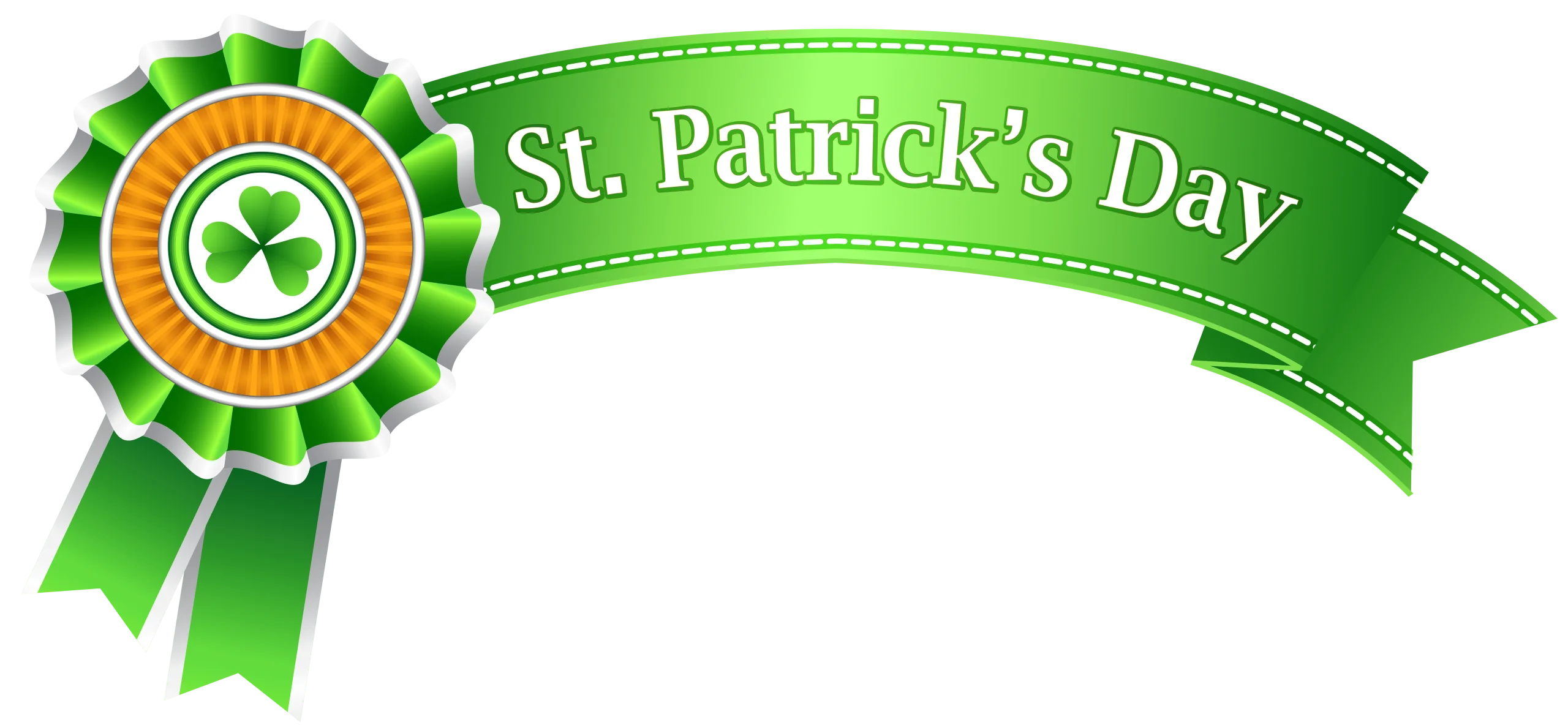 Festive St. Patrick's Day Celebration Rosette Ribbon Clipart Design