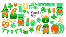 Festive St. Patrick's Day Clipart Collection: Whimsical Irish Celebration Graphics