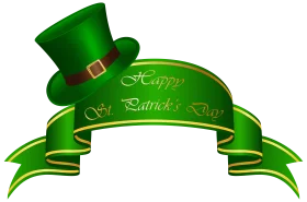 Festive St. Patrick's Day Green Leprechaun Hat and Ribbon Clipart Design