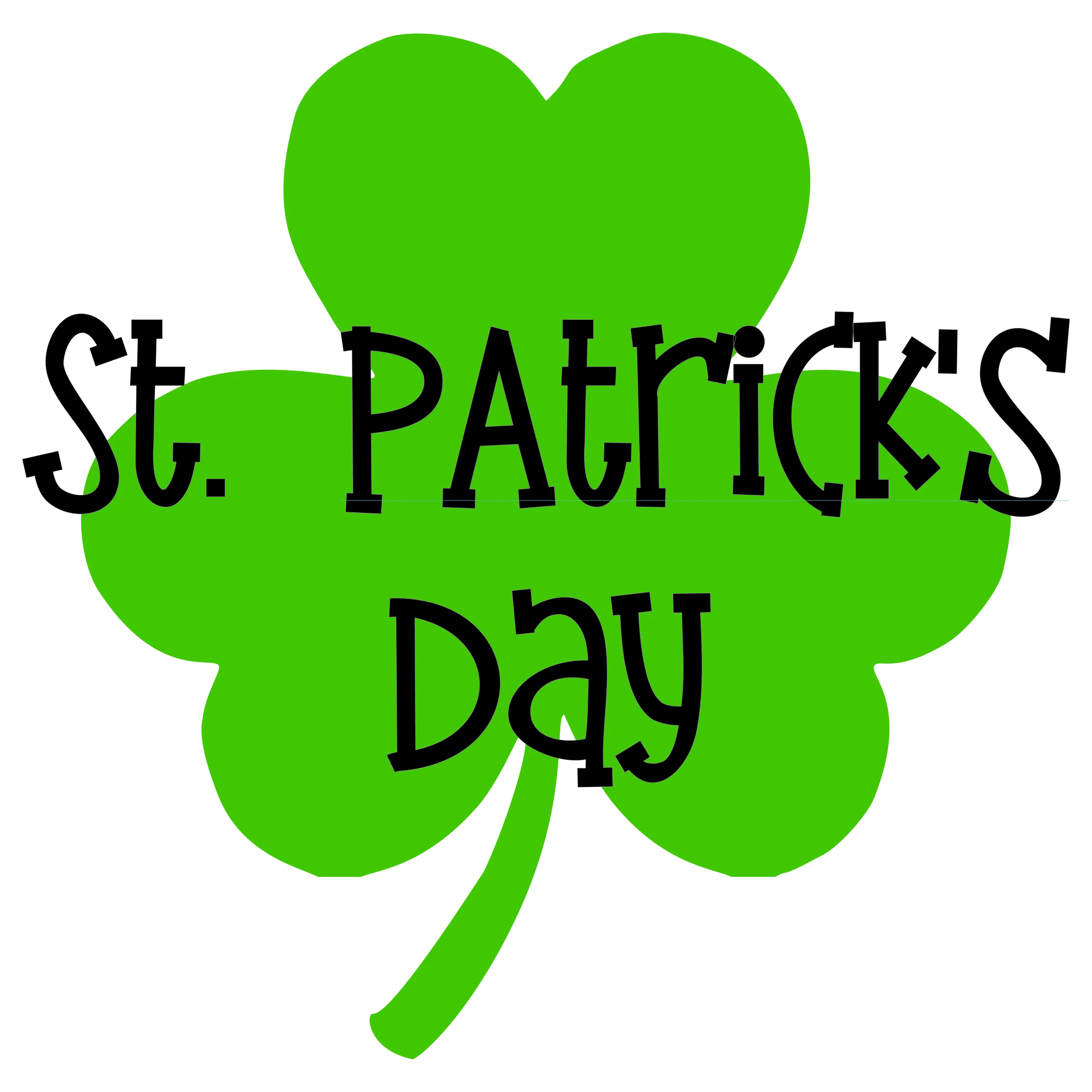 Festive St. Patrick's Day Green Shamrock Clipart Design for Celebrations