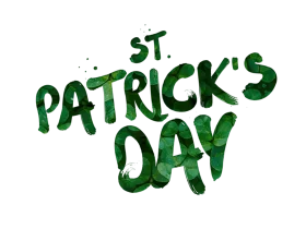 Festive St. Patrick's Day Hand-Drawn Green Lettering Clipart Design