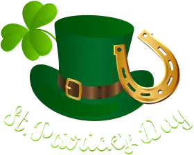 Festive St. Patrick's Day Leprechaun Hat and Horseshoe Clipart Design