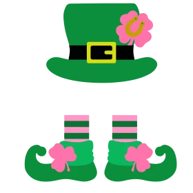 Festive St. Patrick's Day Lucky Leprechaun Hat and Shoes Clipart Collection