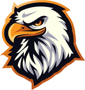Fierce Bald Eagle Head Mascot Clipart Logo Design with Sharp Gaze