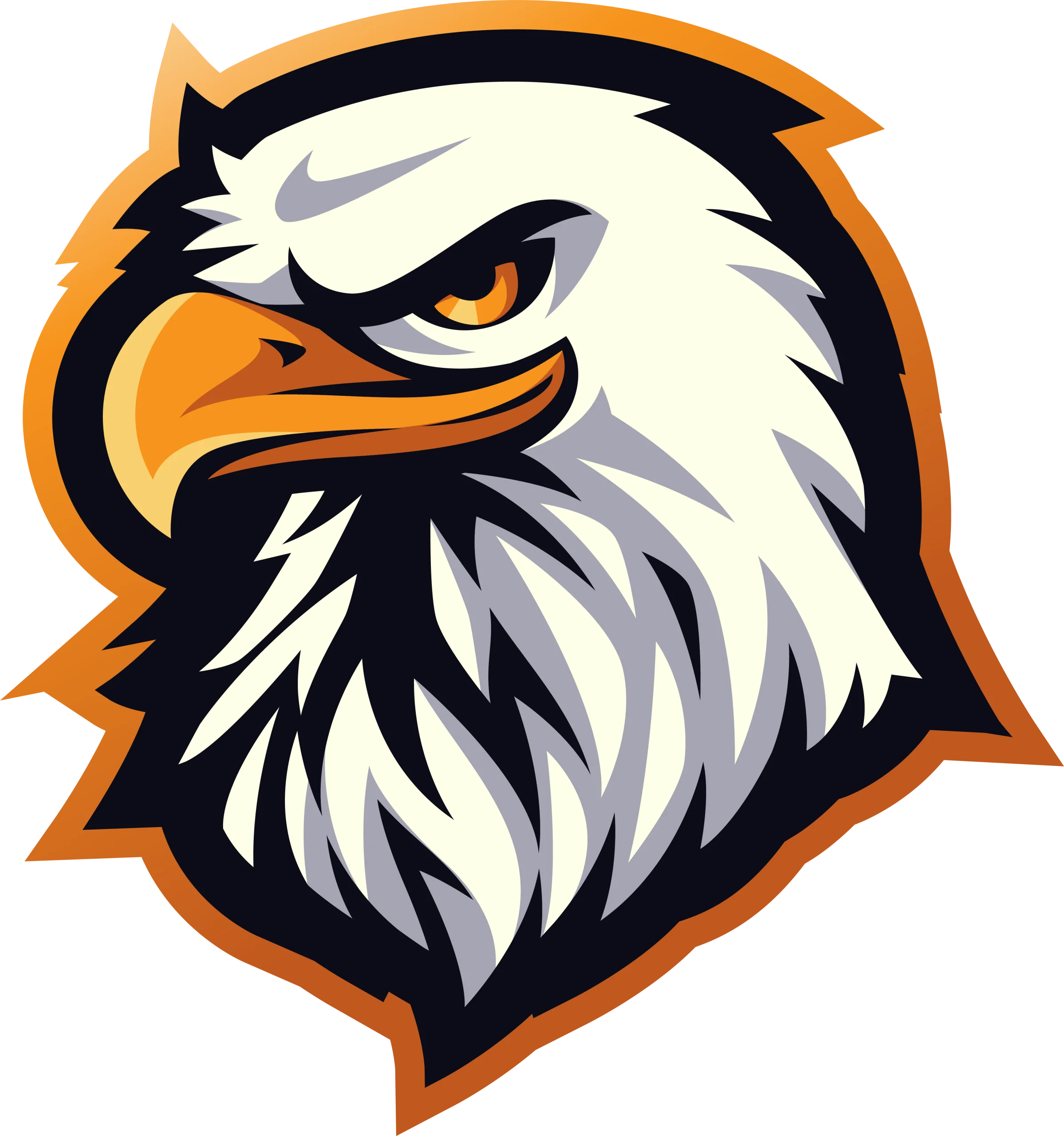Fierce Bald Eagle Head Mascot Clipart Logo Design with Sharp Gaze