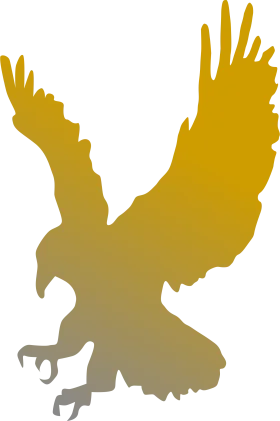 Golden Gradient Eagle Silhouette Clipart - Majestic Bird in Flight Design