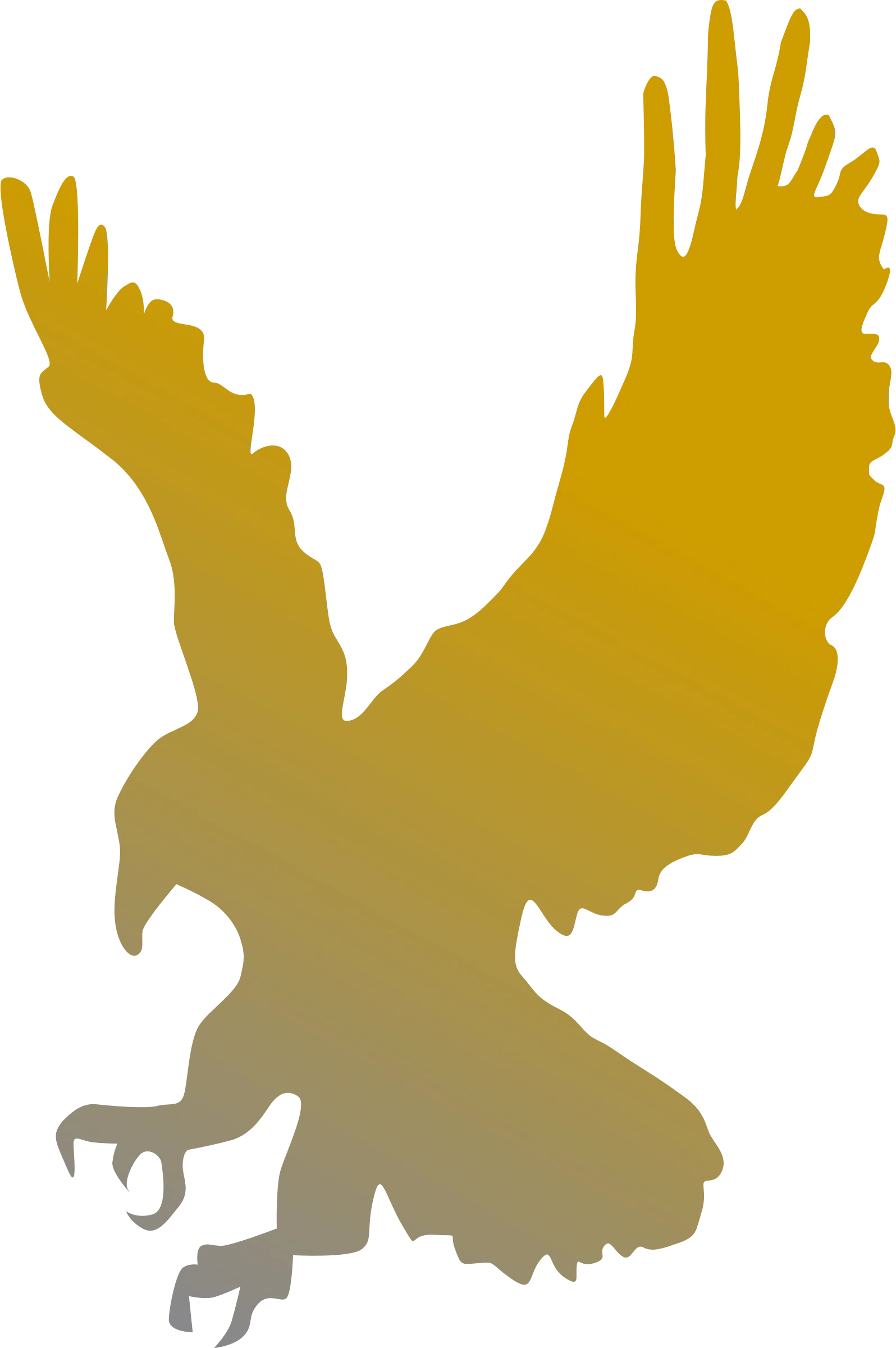 Golden Gradient Eagle Silhouette Clipart - Majestic Bird in Flight Design