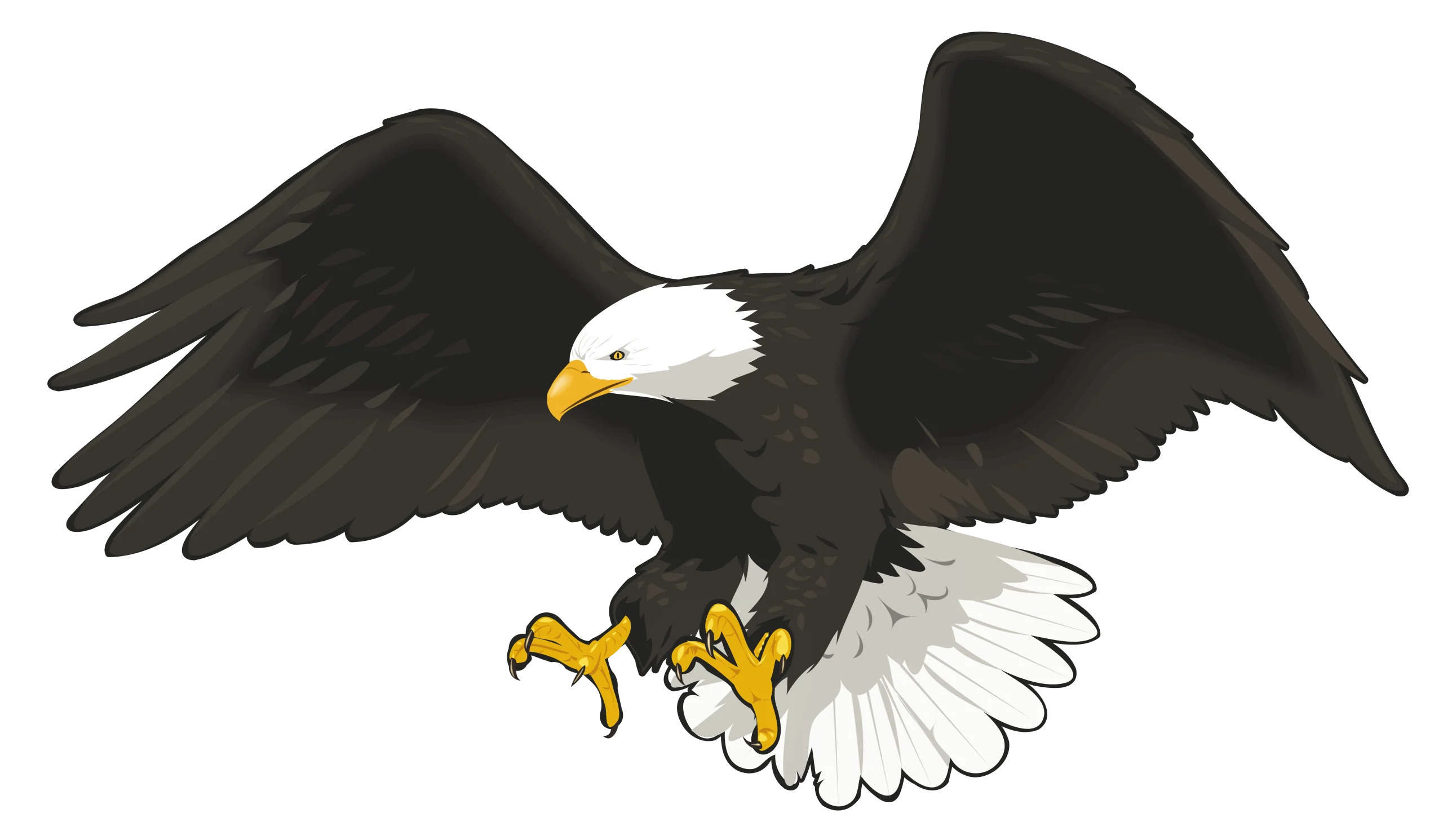 Majestic Bald Eagle Clipart with Outstretched Wings and Sharp Talons