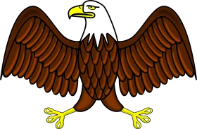Majestic Bald Eagle Clipart with Spread Wings and Powerful Stance