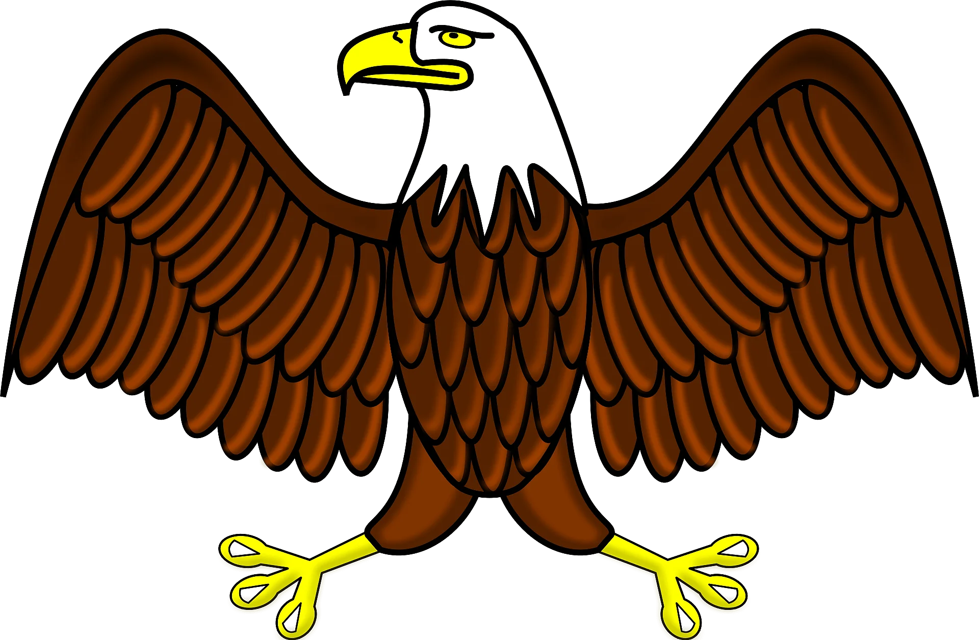 Majestic Bald Eagle Clipart with Spread Wings and Powerful Stance