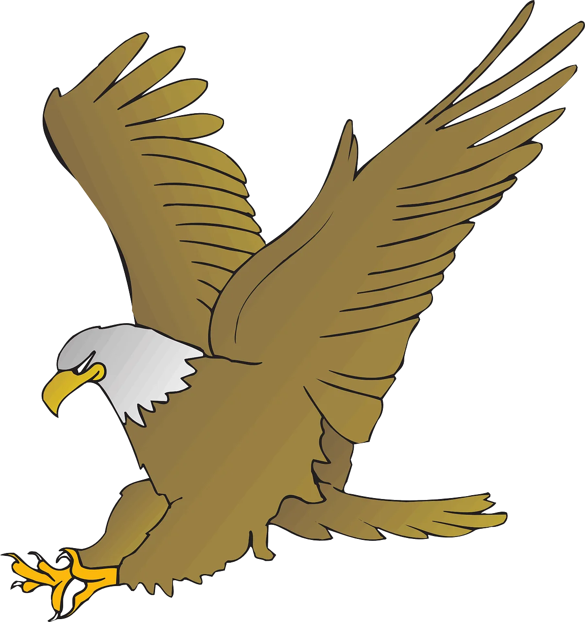 Majestic Bald Eagle in Flight - High-Quality Artistic Wildlife Clipart Design