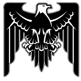 Majestic Heraldic Black Eagle Silhouette Clipart Design with Symmetrical Wings