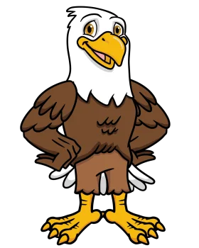 Muscular Bald Eagle Cartoon Clipart: A Patriotic Feathered Hero Standing Tall
