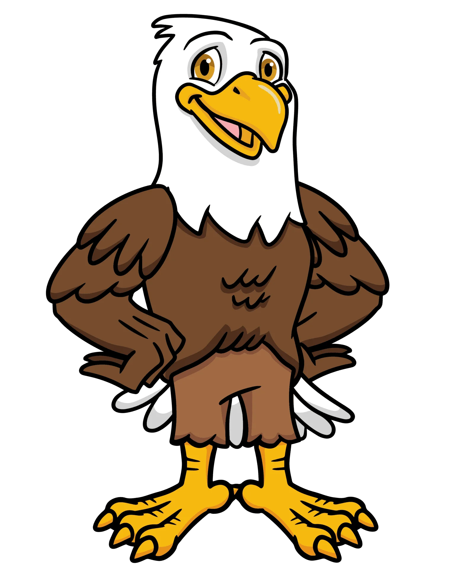 Muscular Bald Eagle Cartoon Clipart: A Patriotic Feathered Hero Standing Tall