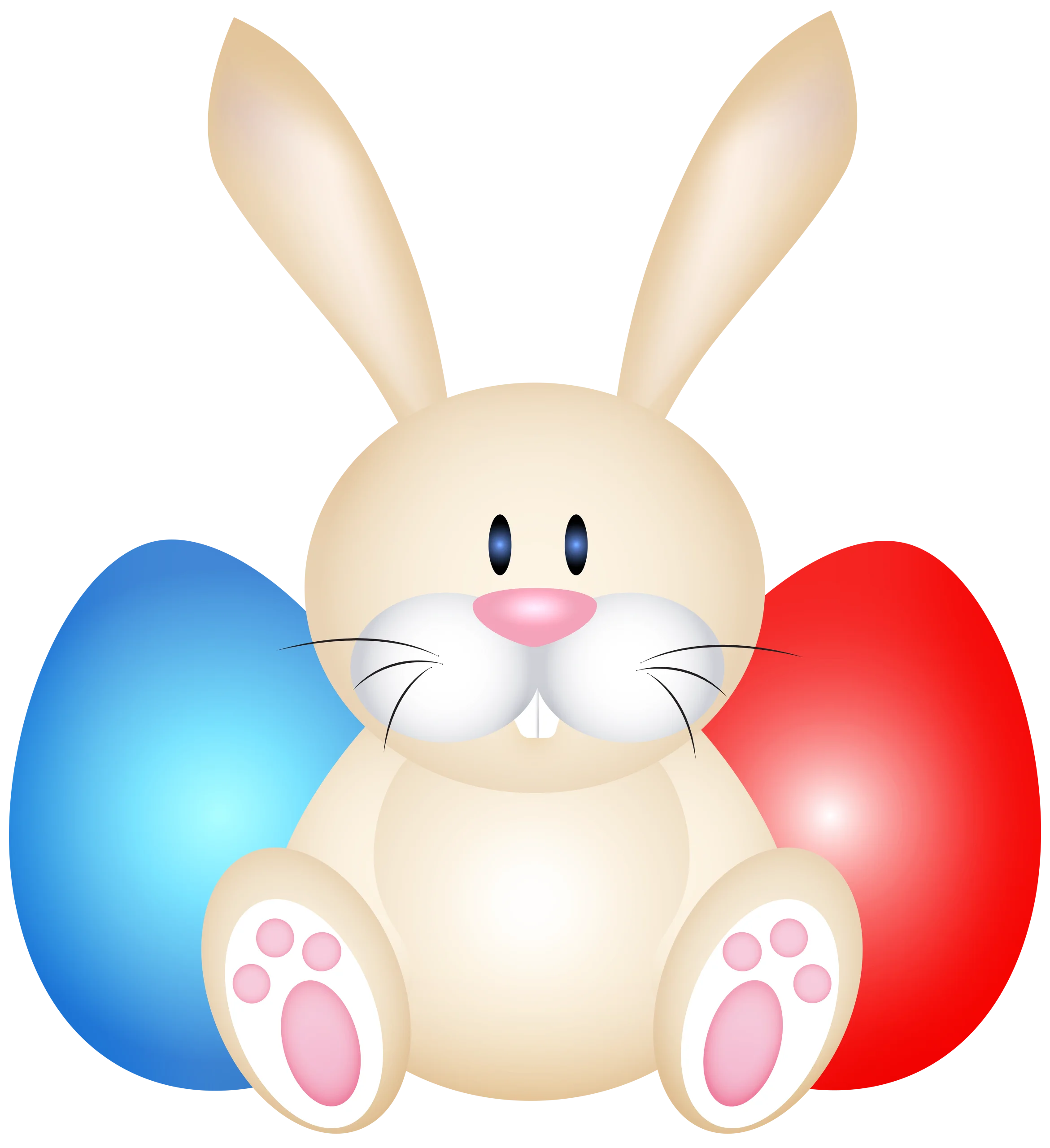 Adorable Easter Bunny Clipart Surrounded by Colorful Pastel Egg Decorations