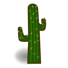 Classic Saguaro Cactus Desert Plant Minimalist Green Clipart Illustration