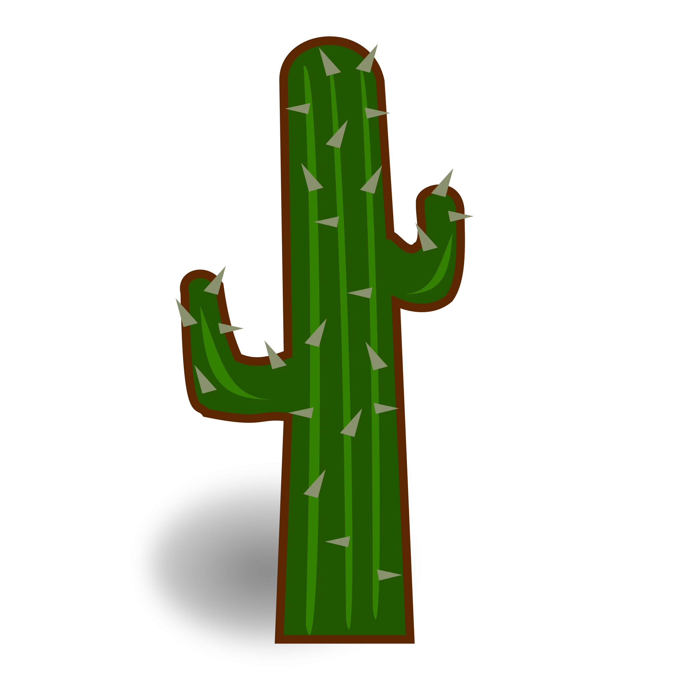 Classic Saguaro Cactus Desert Plant Minimalist Green Clipart Illustration