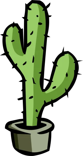 Green Desert Dweller: A Stylized Saguaro Cactus Clipart Design for Creative Projects