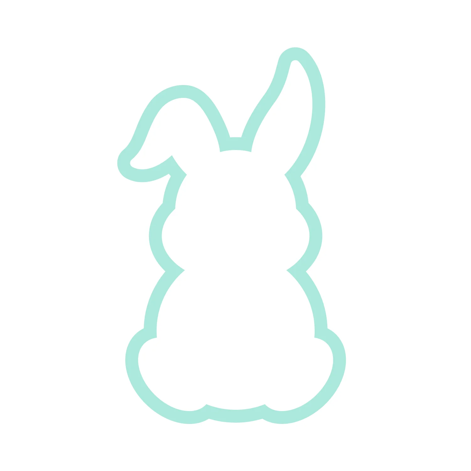 Minimalist Pastel Mint Green Easter Bunny Silhouette Clipart Design