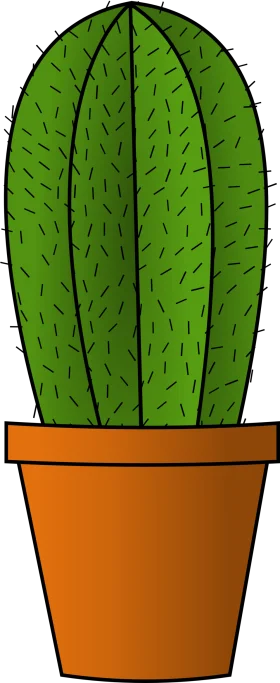 Simple Green Columnar Cactus in Terracotta Pot: Minimalist Desert Plant Clipart Design