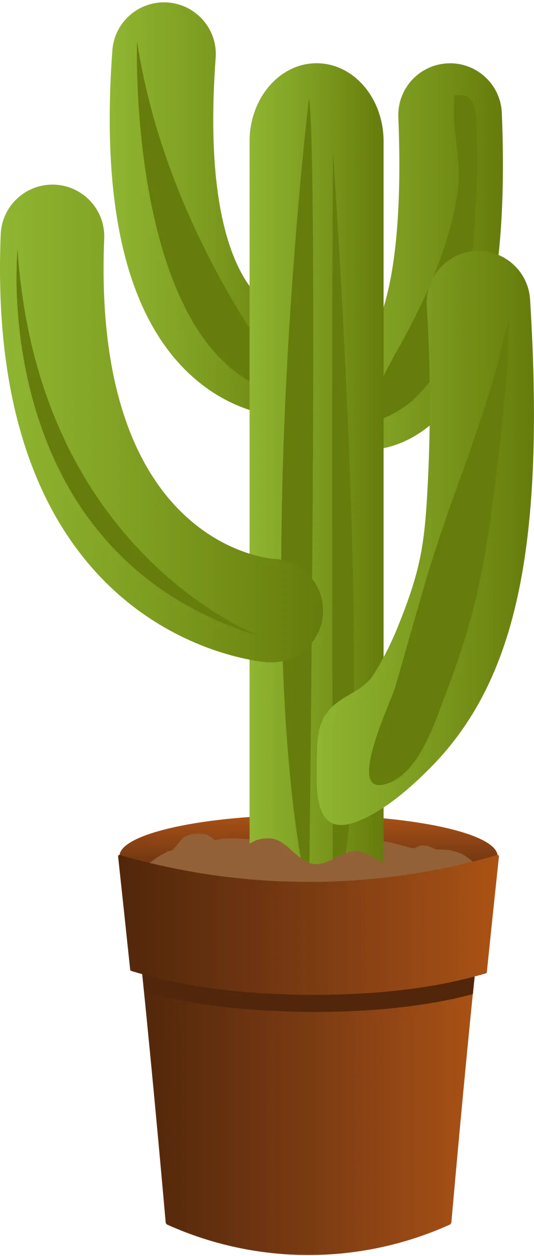 Charming Desert Saguaro Cactus in Terracotta Pot Minimalist Clipart Design