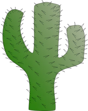 Desert Guardian: A Stylized Green Saguaro Cactus Clipart Illustration