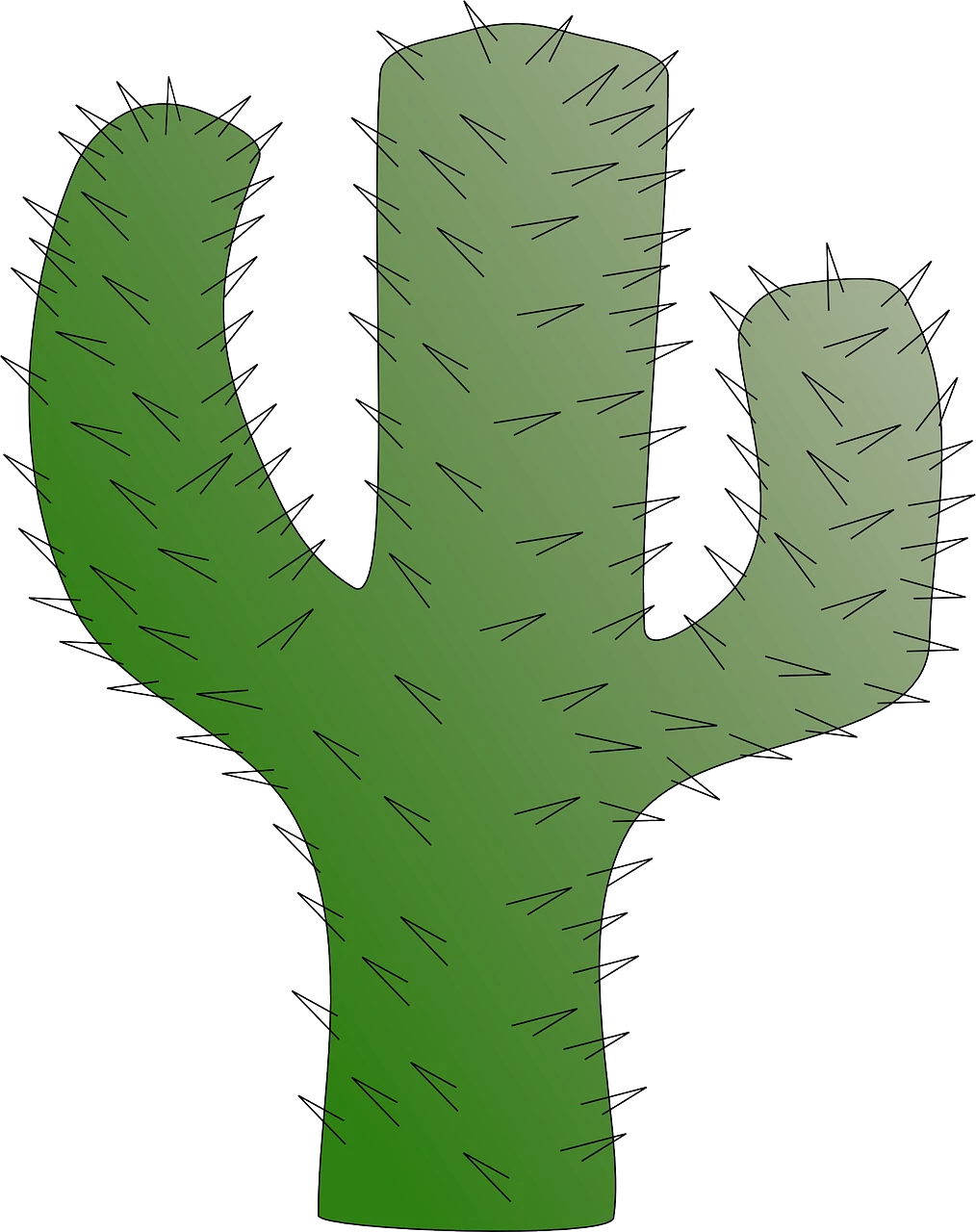 Desert Guardian: A Stylized Green Saguaro Cactus Clipart Illustration