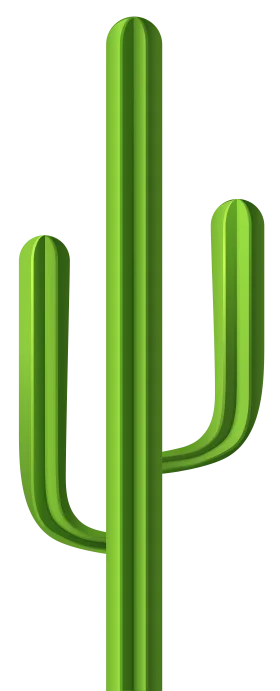 Desert Sentinel: Stylized Green Saguaro Cactus Minimalist Clipart Design