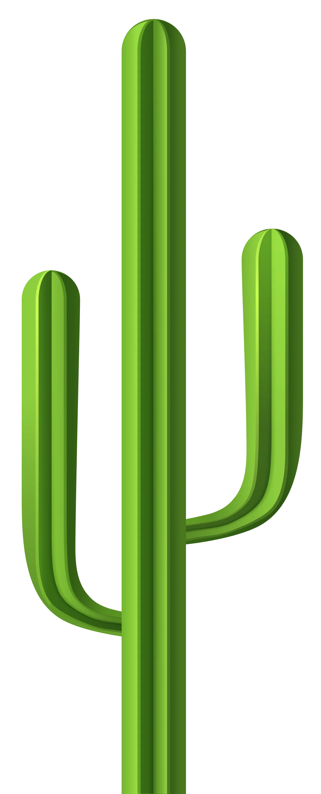 Desert Sentinel: Stylized Green Saguaro Cactus Minimalist Clipart Design