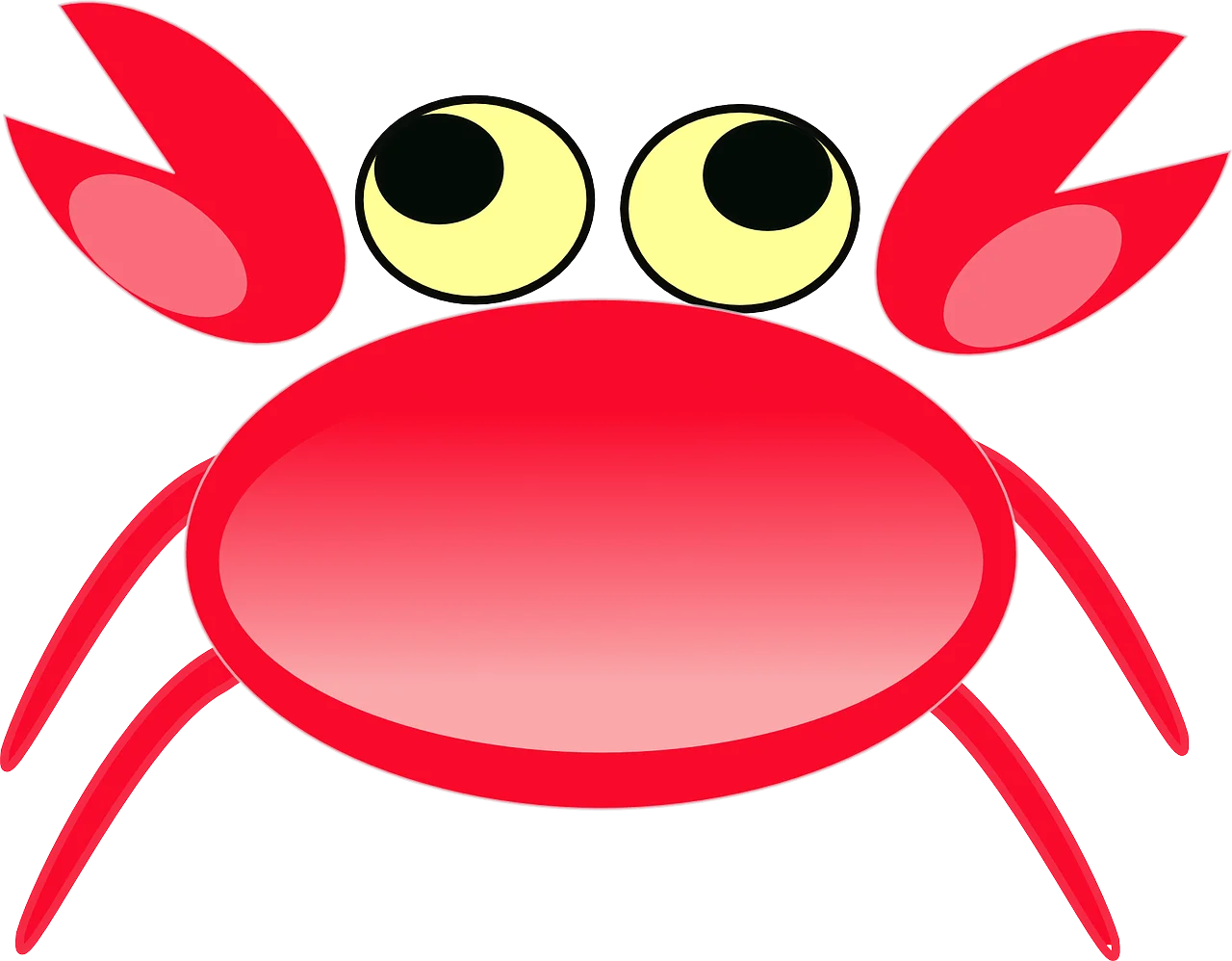 Adorable Cartoon Red Crab Clipart with Expressive Googly Eyes