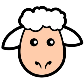 Adorable Cartoon Sheep Clipart with Fluffy Wool and Charming Facial Expression