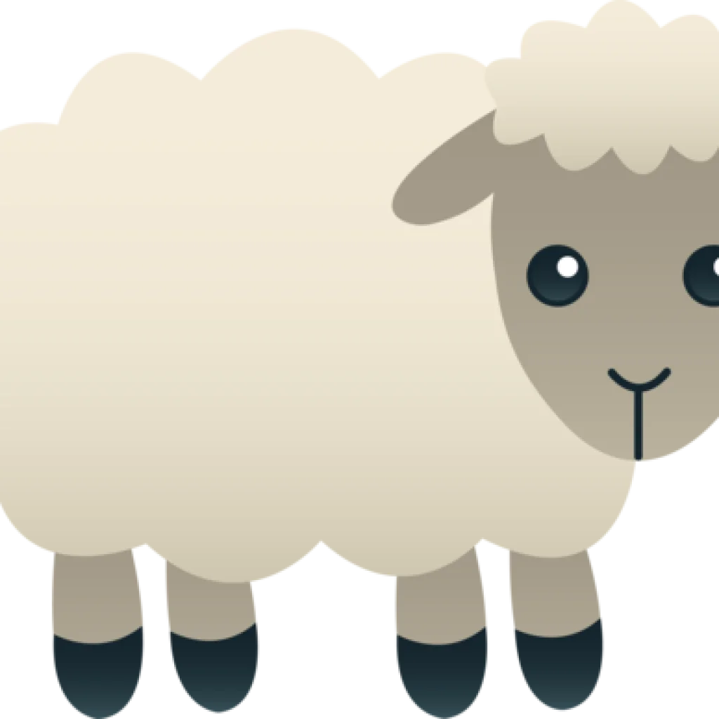 Adorable Fluffy Sheep Clipart - Cute Cartoon Farm Animal Illustration