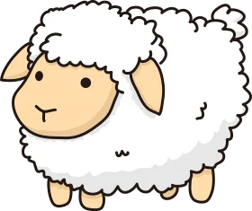 Adorable Fluffy White Sheep Clipart - Cute Cartoon Farm Animal Illustration