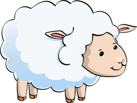 Adorable Fluffy White Sheep Clipart - Cute Cartoon Farm Animal Illustration