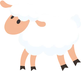 Adorable Minimalist White Sheep Clipart with Soft Peach and Cream Tones