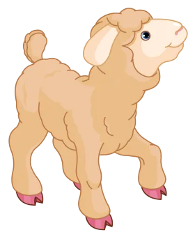 Adorable Pastel-Toned Lamb Clipart with Soft Curves and Gentle Expression