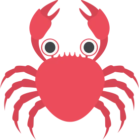 Adorable Red Cartoon Crab Clipart with Big Googly Eyes and Playful Limbs