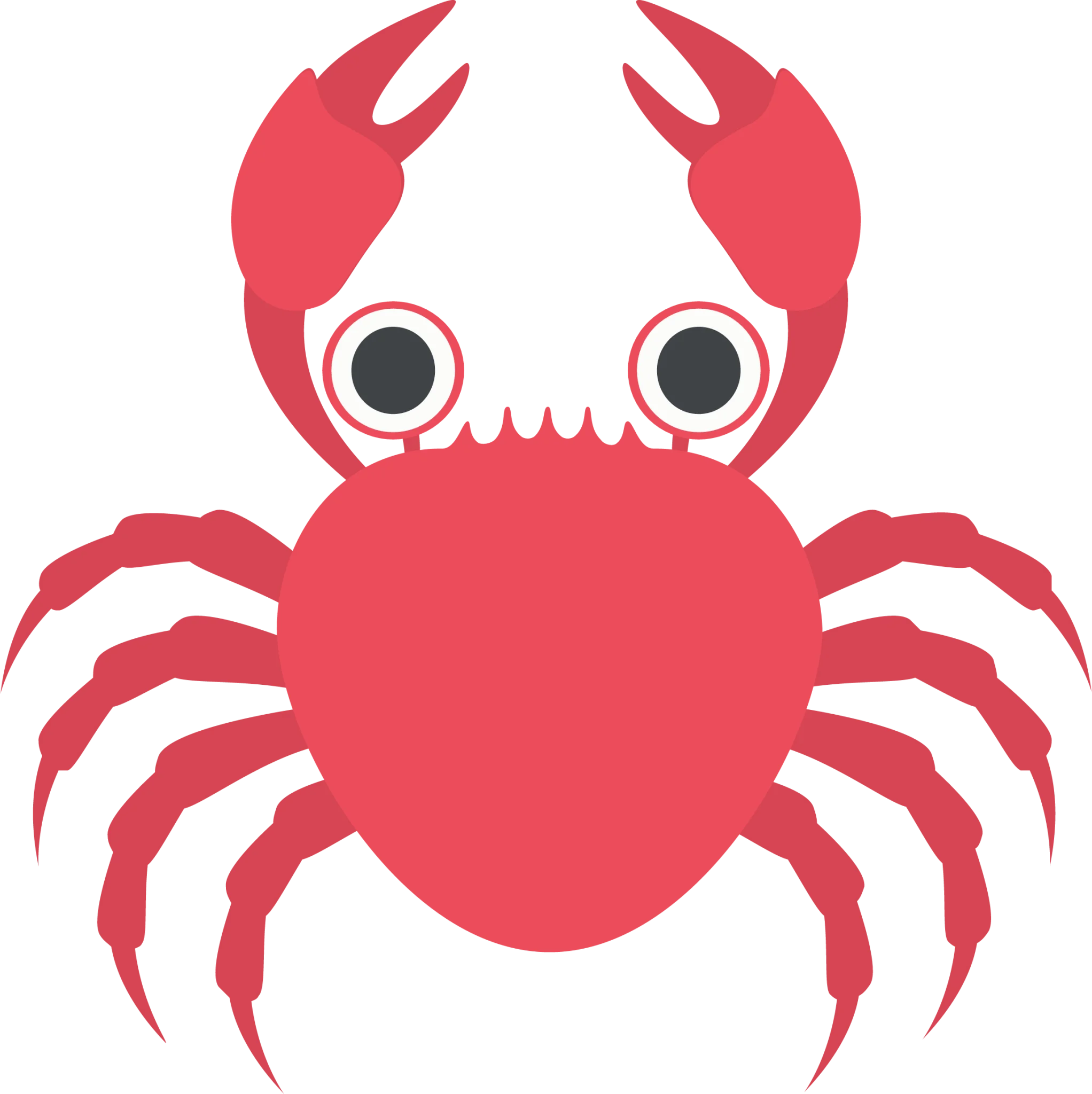 Adorable Red Cartoon Crab Clipart with Big Googly Eyes and Playful Limbs
