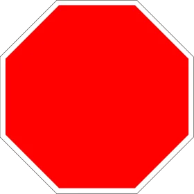 Bright Red Octagonal Stop Sign Clipart Vector Graphic Design Element
