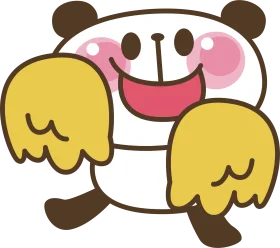 Cheerful Adorable Panda Clipart with Playful Winged Happiness Design