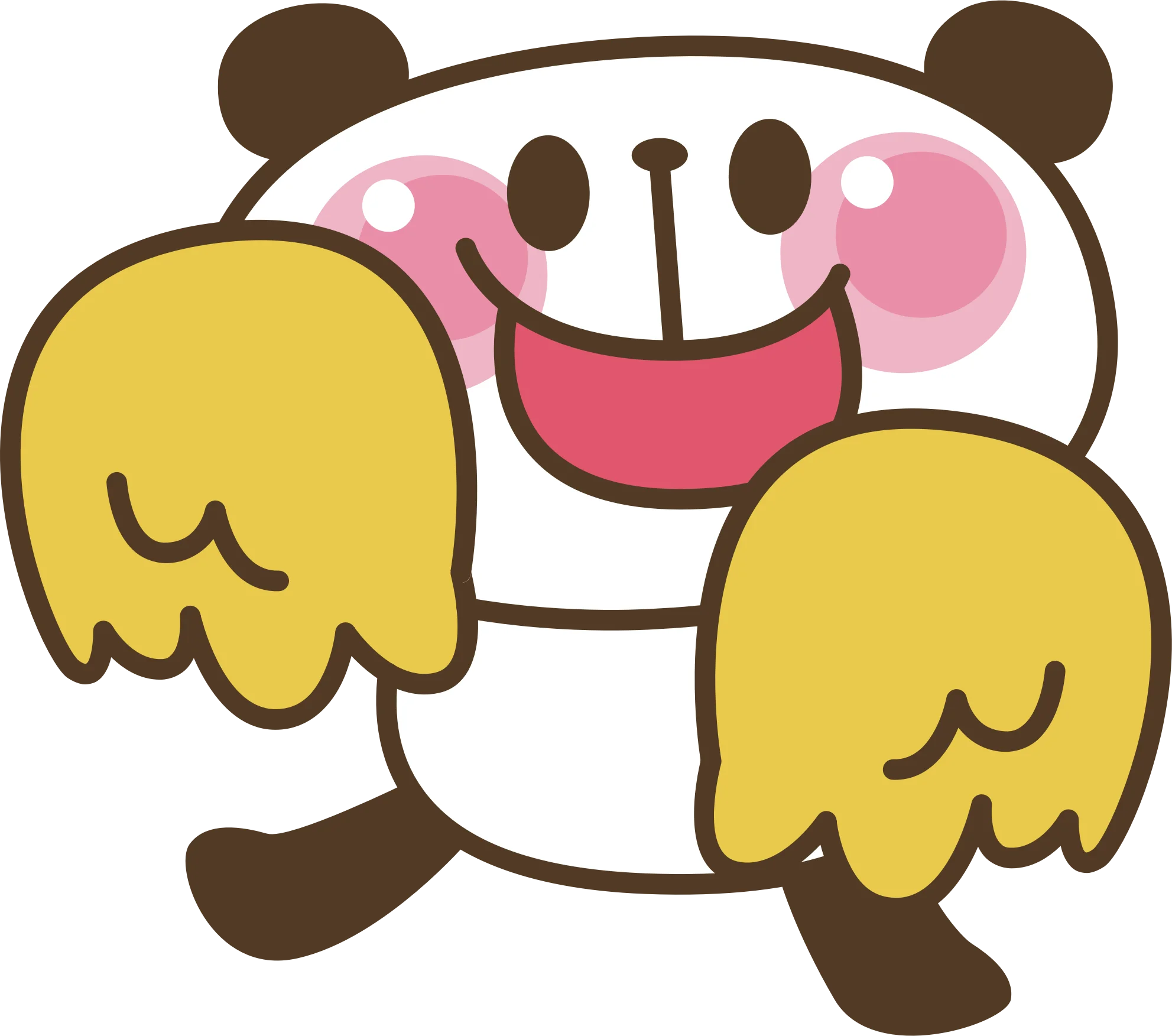 Cheerful Adorable Panda Clipart with Playful Winged Happiness Design