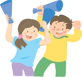 Cheerful Children Celebrating with Joy and Spirit Clipart Illustration