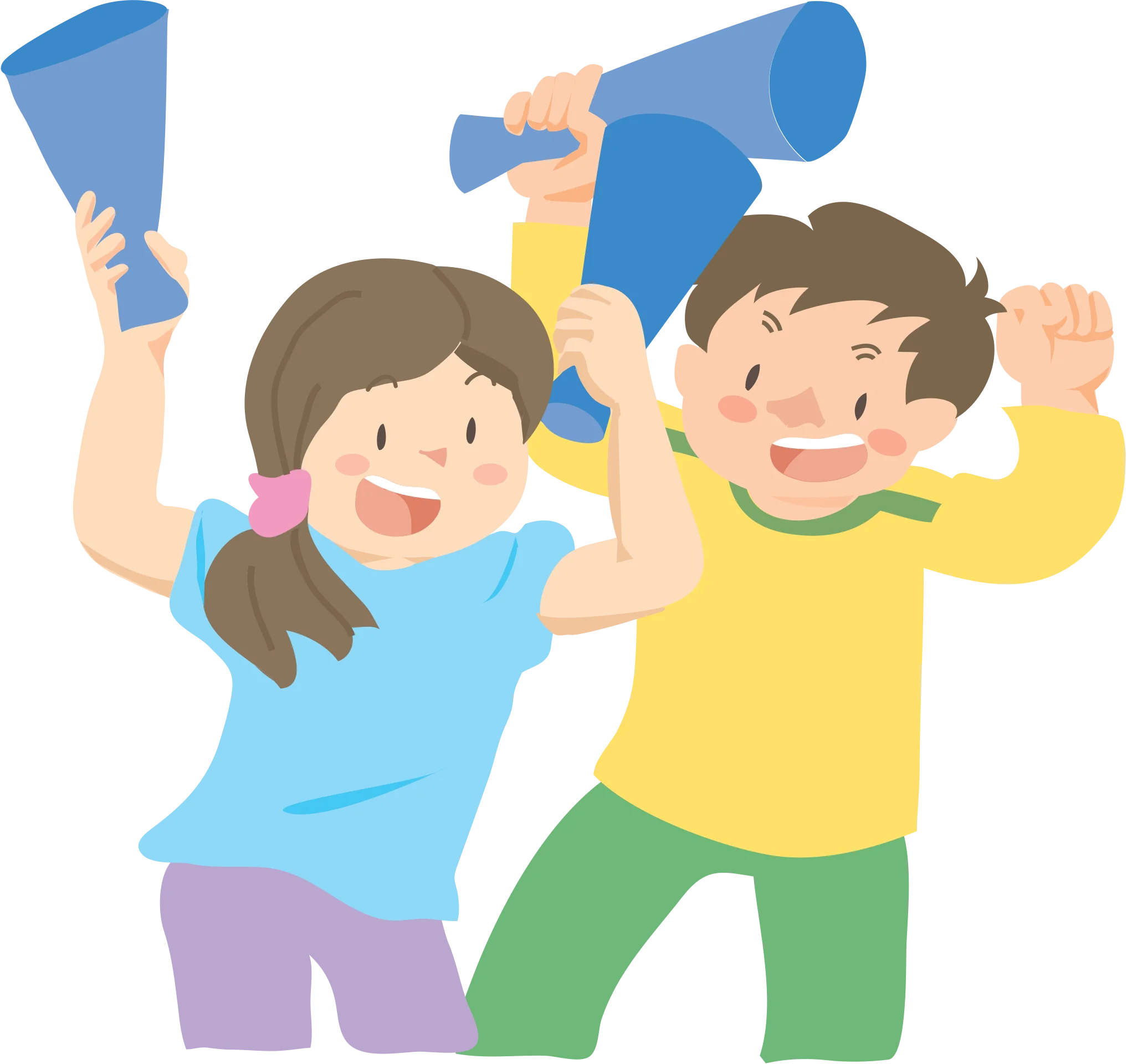 Cheerful Children Celebrating with Joy and Spirit Clipart Illustration