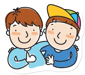 Cheerful Friendship Moments in Cute Animation Cartoon Style