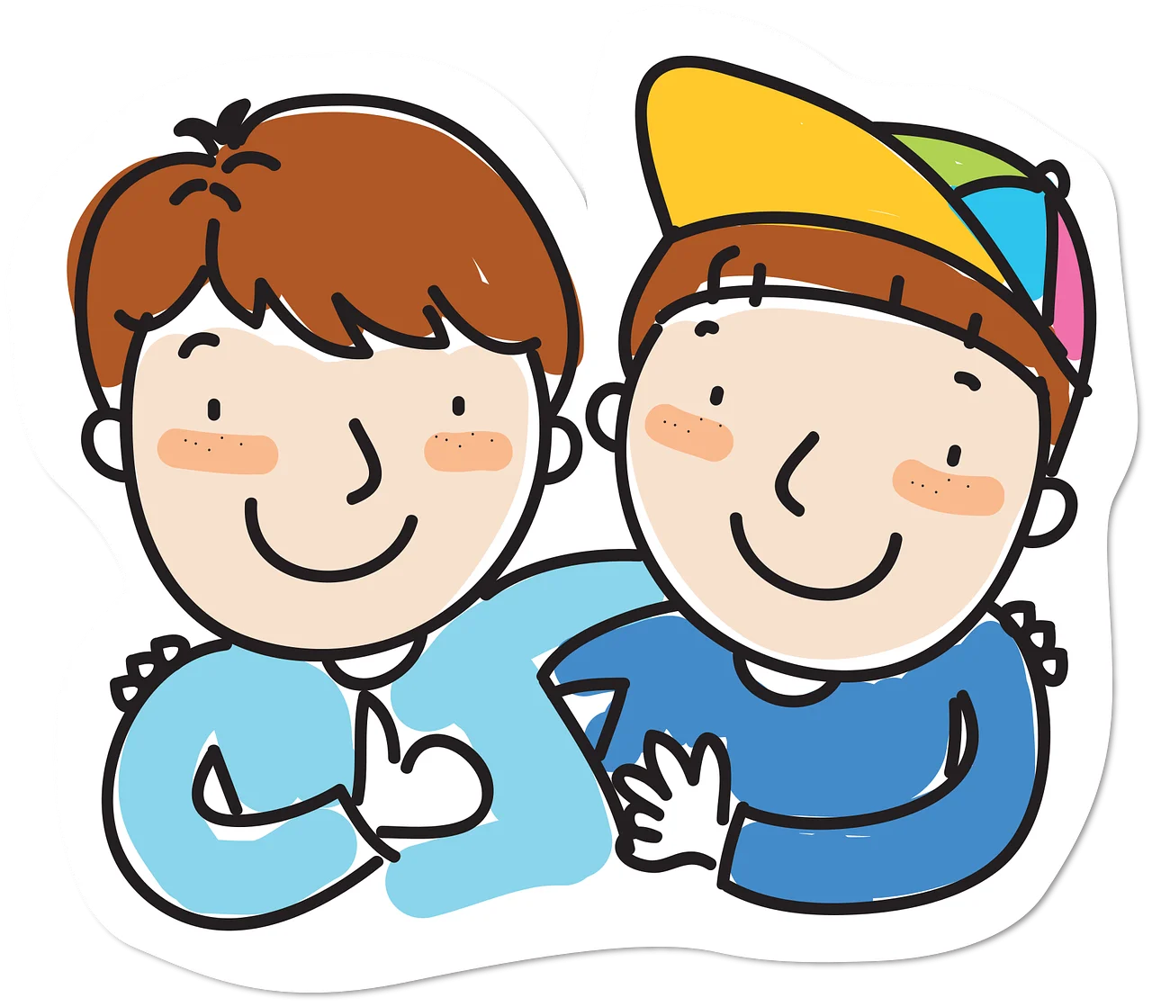 Cheerful Friendship Moments in Cute Animation Cartoon Style