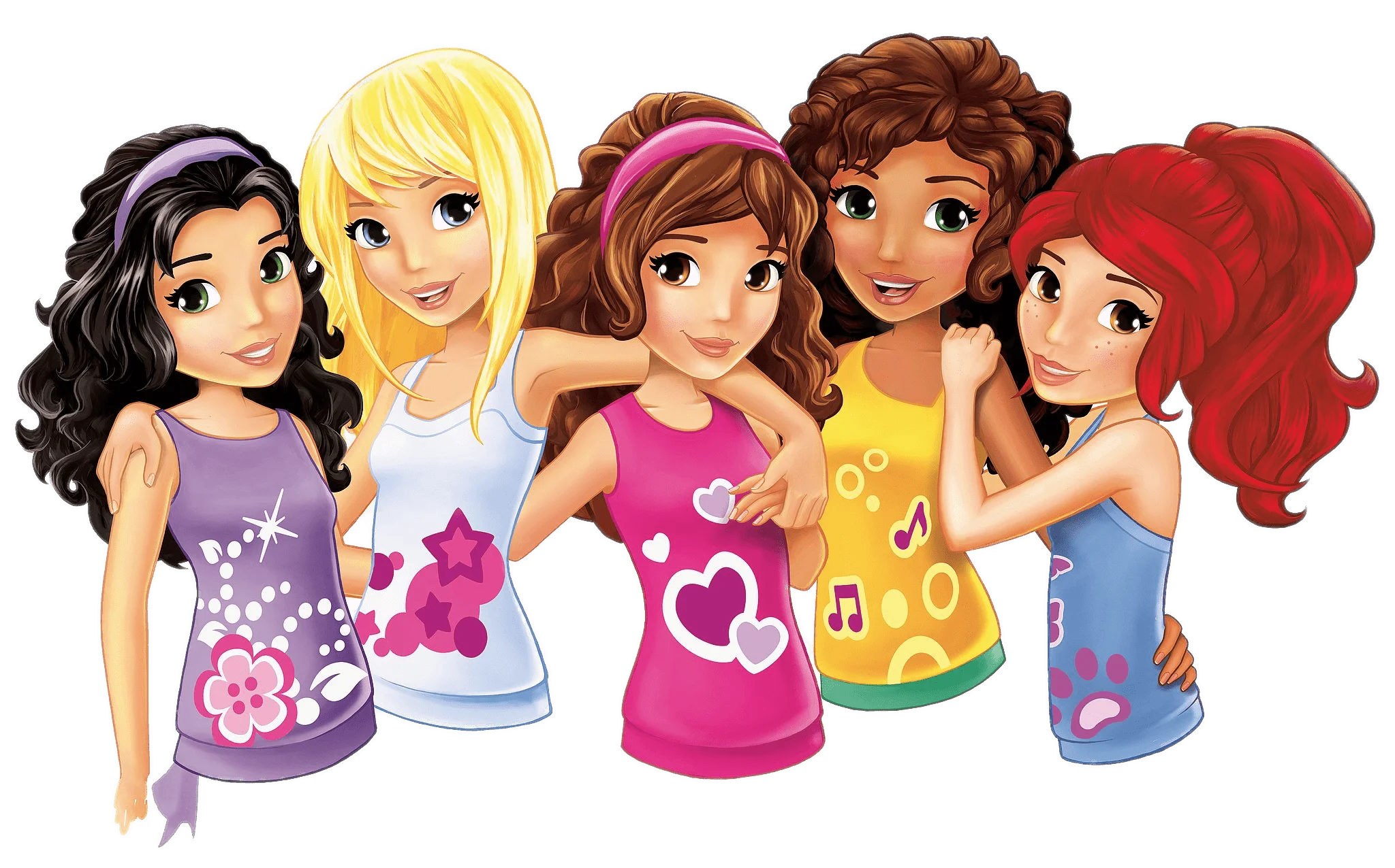 Cheerful Lego Friends Animation: Diverse Girls Celebrating Friendship and Happiness