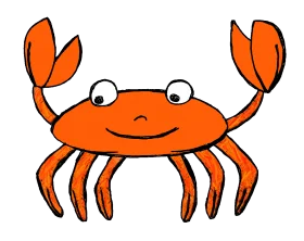 Cheerful Orange Cartoon Crab Clipart Illustration with Playful Expression